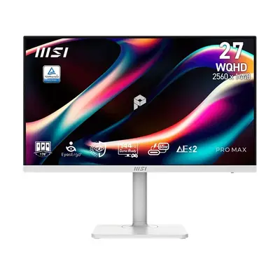 MSI Monitor Business PRO MAX 271QPHW E14 27" WQHD 2560x1440 IPS 144Hz 300cd/m2 1500:1 1ms 2xHDMI, DP, USB-C, Hub, White