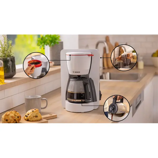 BOSCH TKA2M111 MyMoment Filteres kávéfőző, 1200W, 1,4L, Fehér – 2. kép
