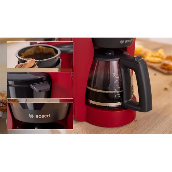 BOSCH TKA2M114 MyMoment Filteres kávéfőző, 1200W, 1,4L, Piros – 3. kép