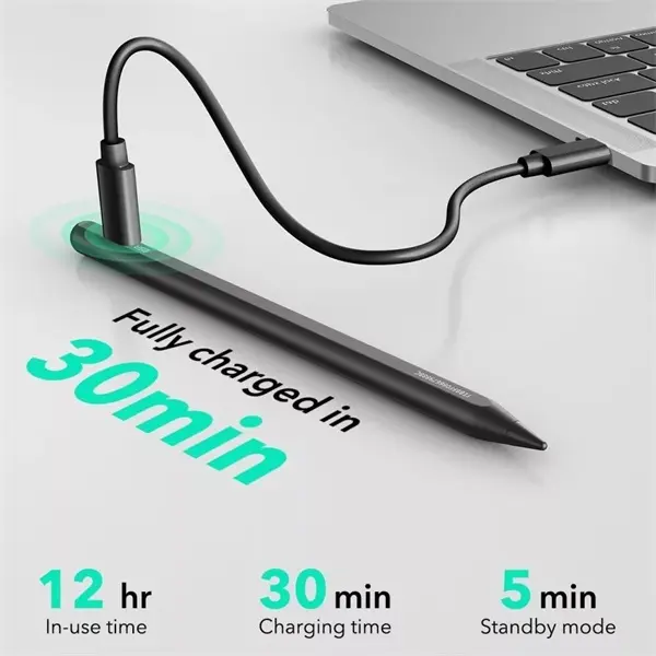 ESR Stylus Pen aktív toll rajzoláshoz, jegyzethez, 2018 után kiadott Apple iPad Air, iPad Mini (A17), iPad Pro, fekete – 3. kép