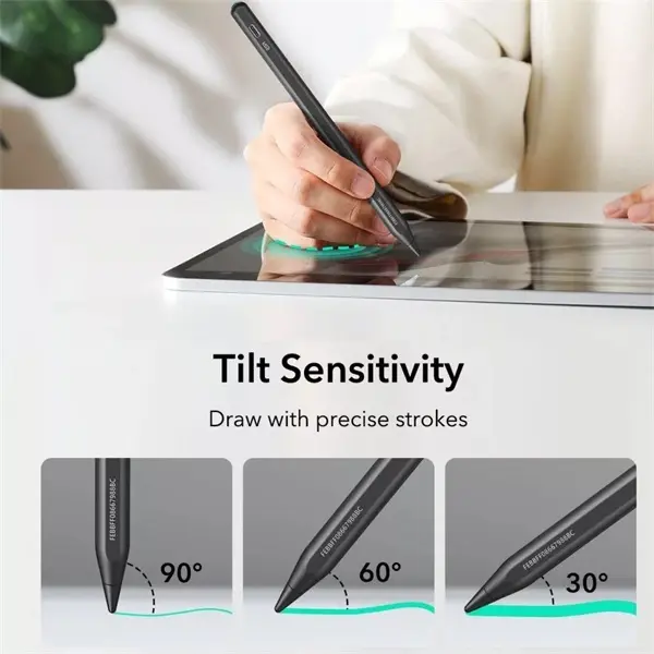 ESR Stylus Pen aktív toll rajzoláshoz, jegyzethez, 2018 után kiadott Apple iPad Air, iPad Mini (A17), iPad Pro, fekete – 4. kép