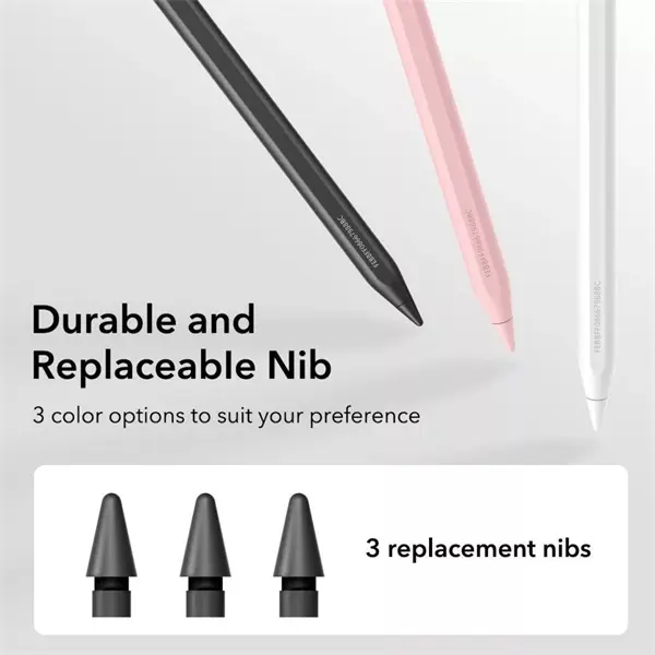 ESR Stylus Pen aktív toll rajzoláshoz, jegyzethez, 2018 után kiadott Apple iPad Air, iPad Mini (A17), iPad Pro, fekete – 6. kép