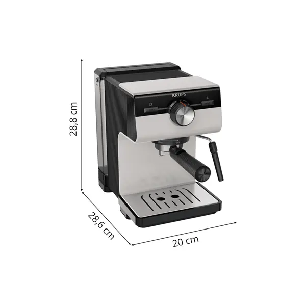 KRUPS XP381B10 Authentic Karos kávéfőző, Szürke/Fekete – 4. kép