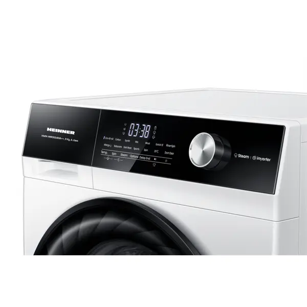 HEINNER HWM-HMK9014IVA Elöltöltős mosógép, 9kg, 1400ford./perc, digitális vezérlő, 14 program, Fehér/Fekete – 2. kép