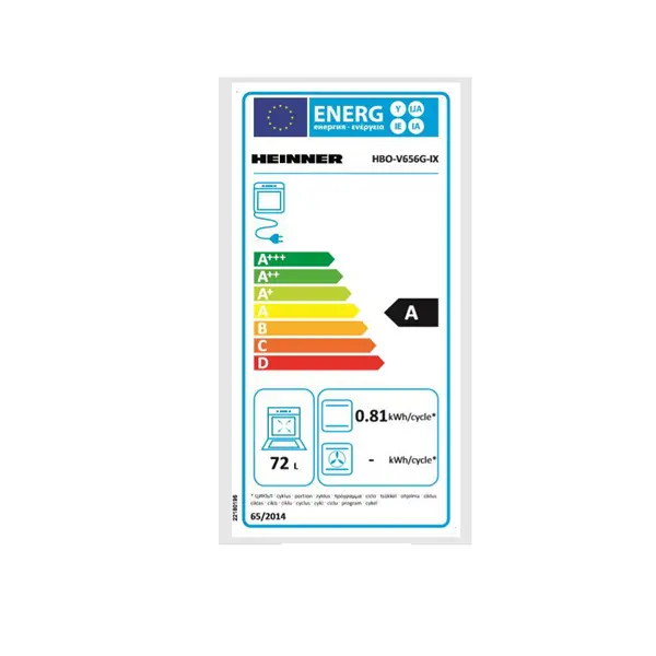 HEINNER HBO-V656G-IX Beépíthető sütő, 72L, 5 funkció, 60x60cm, Szürke/Fekete – 5. kép