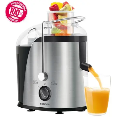 SENCOR SJE 741SS Gyümölcscentrifuga, 2 sebességfokozat, 1.2L, 400W, Fekete/Inox