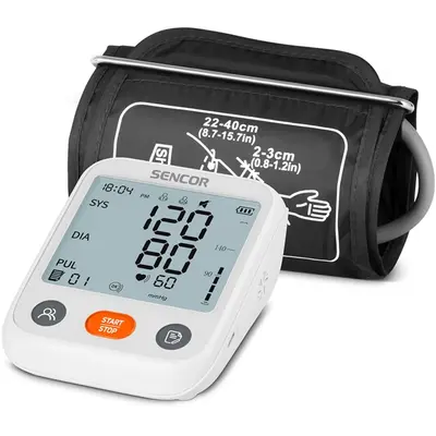 SENCOR SBP 1150WH Digitális vérnyomásmérő, Fehér – 2. kép