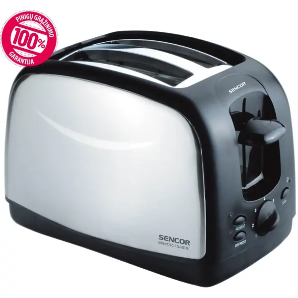 SENCOR STS 2651 Kenyérpirító, 2 szeletes, 7 intenzítás, 850W, Fekete/Inox – 2. kép