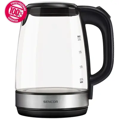 SENCOR SWK 2080BK Üveg Vízforraló, 2L, 2200W, Fekete