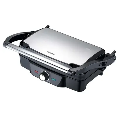 MELISSA Panini / Asztali grillsütő / kontakt grill 1600 W fekete / rozsdamentes acél burkolat, hőfokszabályzó
