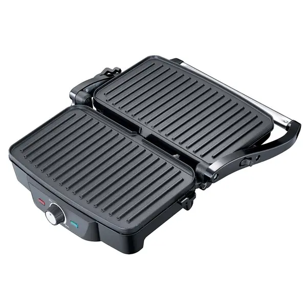 MELISSA Panini / Asztali grillsütő / kontakt grill 1600 W fekete / rozsdamentes acél burkolat, hőfokszabályzó – 2. kép