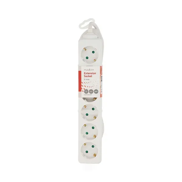 Nedis ESOC630F1WT 6 aljzatos elosztó, 3 m, 3680 W, 16 A, fehér – 3. kép