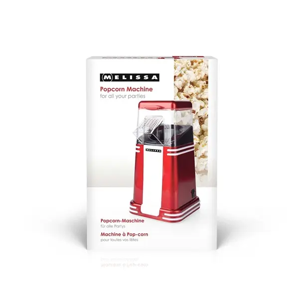 MELISSA pattogatott kukorica (popcorn) készítő, 1200W, elkészítési idő 2-4 perc, forró levegő, piros/fehér – 4. kép