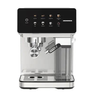 HEINNER HEM-LK20DMLK CreamyBlend Eszpresszó kávéfőző tejtartállyal, 20 bar, víztartály:1.6L, 1350W, Fekete/Inox
