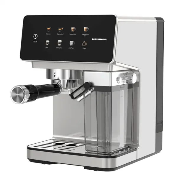 HEINNER HEM-LK20DMLK CreamyBlend Eszpresszó kávéfőző tejtartállyal, 20 bar, víztartály:1.6L, 1350W, Fekete/Inox – 2. kép