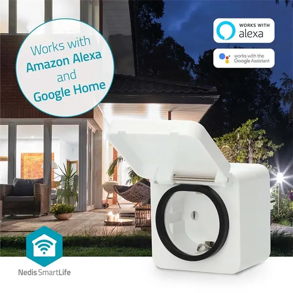 Nedis WIFIPO130FWT kültéri okos konnektor, Wi-Fi, IP44, fogyasztás mérő, 3680 W, földelt érintkező, Android™ / IOS – 5. kép