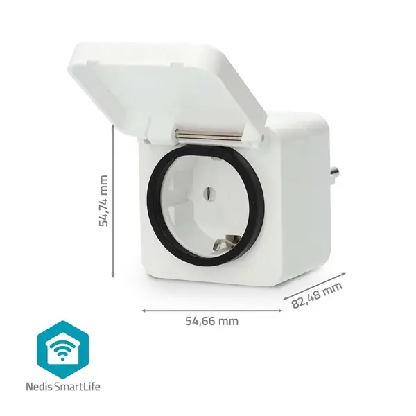 Nedis WIFIPO130FWT kültéri okos konnektor, Wi-Fi, IP44, fogyasztás mérő, 3680 W, földelt érintkező, Android™ / IOS – 7. kép