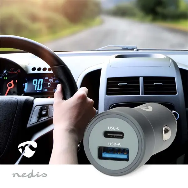 Nedis CCH1C1A48W szivargyújtós autós töltő, 48 W | 1,5 / 2,0 / 3,0 A, USB-A / USB-C, automatikus feszültségválasztás – 7. kép