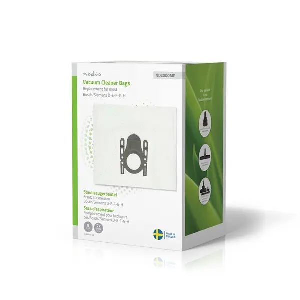 Nedis DUBG700-8.2 porzsák, Bosch / Siemens, D - E - F - G - H sorozat, 8db porzsák + 2db mikroszűrő – 4. kép