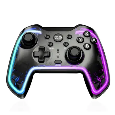 BLACKBIRD Kontroller - Nintendo Switch/Lite/OLED/Android/IOS/PC, Vezeték nélküli Bluetooth 5.0, Átlásztó Fekete RGB