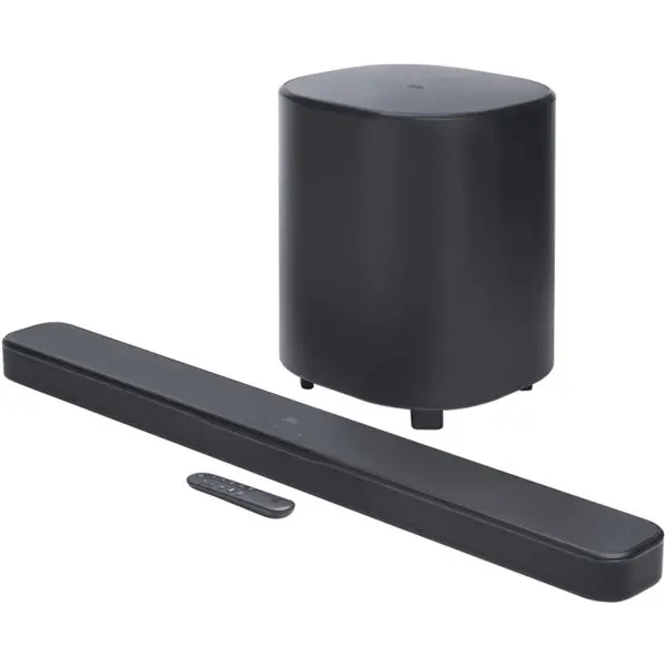 JBL BAR 500M2 Dolbi Atmos soundbar, 5,1, 750W, vezeték nélküli, HDMI, USB, 10 colos mélynyomó, fekete