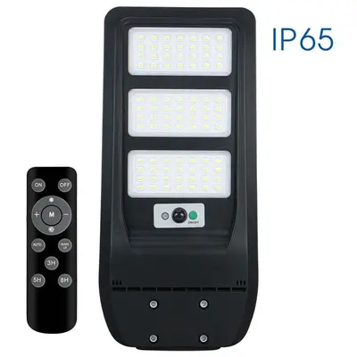 VIVALUX, 004986, REX Szolár LED Utcai világító, 100W, 6400K, 1400lm, IP65, fényvetési szög , 100°, ABS fekete,