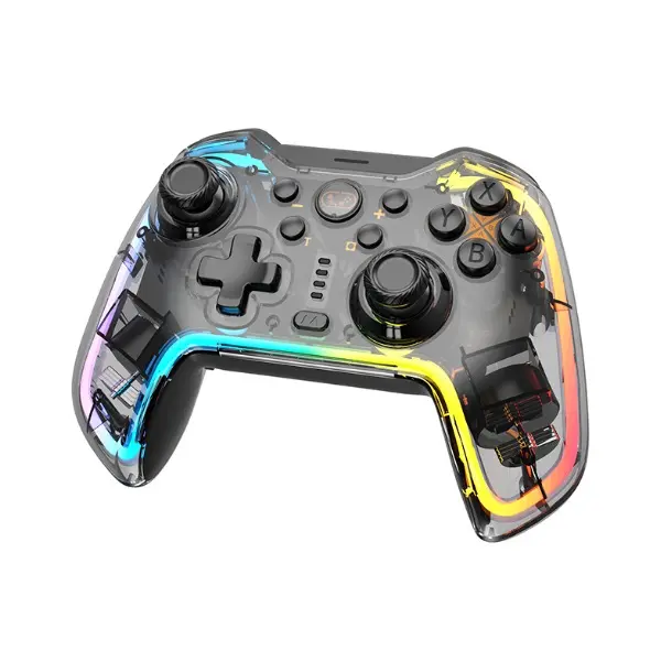 BLACKBIRD Kontroller - Nintendo Switch/Lite/OLED/Android/IOS/PC, Vezeték nélküli Bluetooth 5.0, Átlátszó Fehér RGB