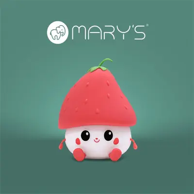 MARYS, MW20777, Éjszakai LED Lámpa, Eperke, Akkumulátoros, USB kábellel, 0,95W, 3000K, Piros/Fehér