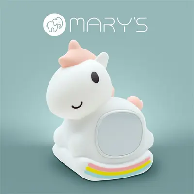 MARYS, MW61638, LED Éjszakai fény ébresztőórával, Unikornis, Akkumulátoros, USB-C kábellel, 1,5W, 3000K+RGB, Rózsaszín