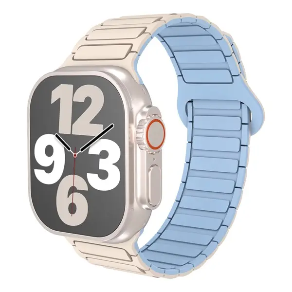 BLACKBIRD Szíj Iwatch készülékhez TACTICAL mágneses Világos barna világos kék 42/44/45/46/49 mm
