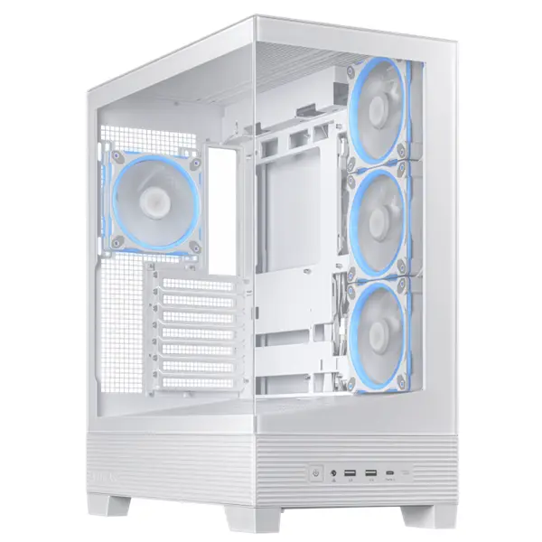 ASUS Ház A31 Plus, 750W (AP-750G), Fehér, Üvegfalú