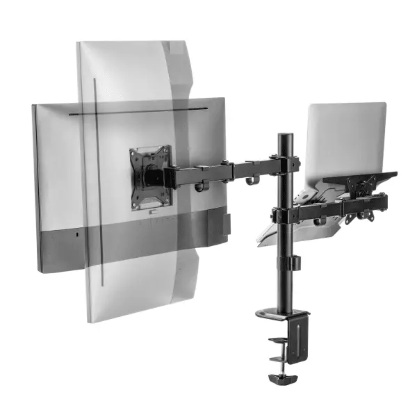 Sbox LCD-LM01-2 asztali laptop és monitortartó konzol. Állítható magasság, 13 - 27, dönthető, forgatható. 355X300, – 3. kép