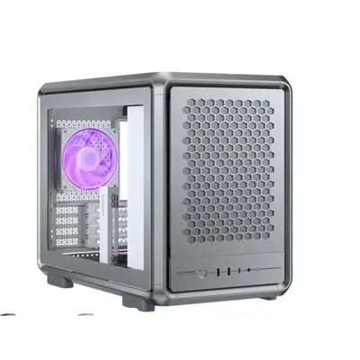 COOLER MASTER Ház Mini-ITX/Micro-ATX MasterFrame 400 Mesh Silver, Tápegység nélkül, ezüst