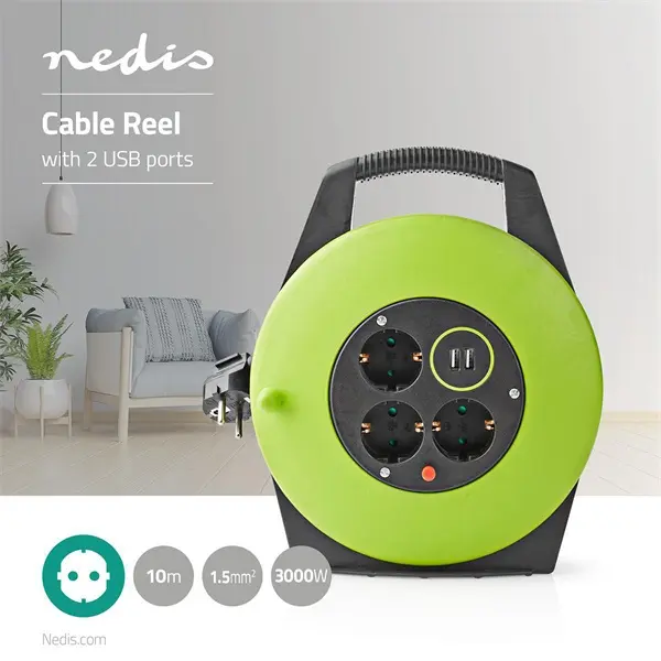 Nedis PECCR10UFGN kábeldob 10m – 5. kép