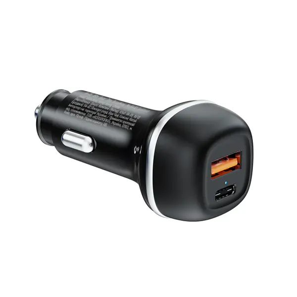 COLORWAY Autós töltő, CW-CHA067PD-BK, 2xUSB (Type-C PD45W + USB QC3.0 18W) (63W), fekete – 2. kép