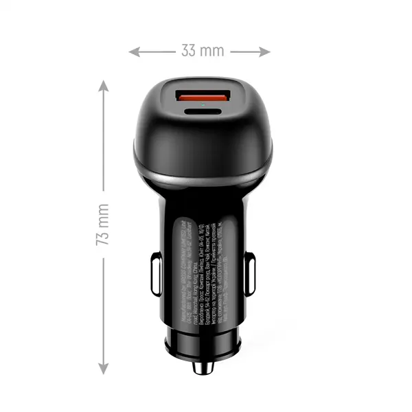 COLORWAY Autós töltő, CW-CHA067PD-BK, 2xUSB (Type-C PD45W + USB QC3.0 18W) (63W), fekete – 3. kép