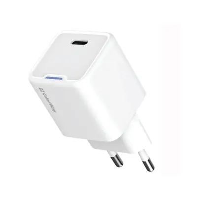 COLORWAY AC töltő adapter, CW-CHS059PD-WT, GaN Mini 20W PD Port PPS USB-C