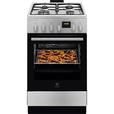 ELECTROLUX LKK560232X Kombinált tűzhely, sütő: 58L, SteamBake, AirFry, Multi 8, 50x60cm, Inox