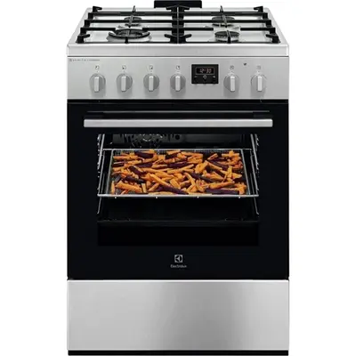 ELECTROLUX LKK664221X Kombinált tűzhely, sütő: 58L, SteamBake, AirFry, 60x60cm, Inox