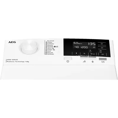 AEG LTRG162E ProSense Felültöltős mosógép, 6kg, 1200 ford./perc, LCD kijelző, ÖkoInverter motor, Fehér – 2. kép