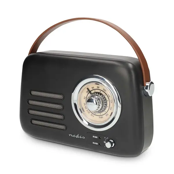 Nedis RDFM2600BK retró FM rádió, Bluetooth® 5.4, AUX bemenet, USB port, 1500 mAh-s lítium-ion akkumulátor – 6. kép