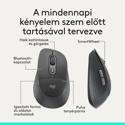 LOGITECH Egér - M850 Signature Vezeték Nélküli Optikai (Large), Grafitszürke
