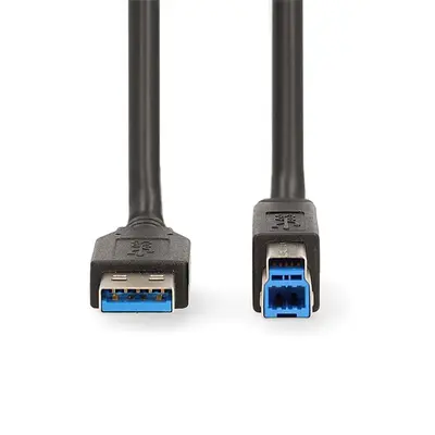 Nedis CCGB61100BK20 USB 3.2 Gen 1 | USB-A Dugasz - USB-B Dugasz | 5 Gbps | Nikkelezett | 2,00 m