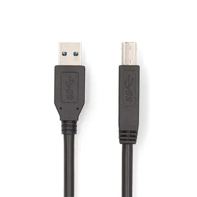 Nedis CCGB61100BK20 USB 3.2 Gen 1 | USB-A Dugasz - USB-B Dugasz | 5 Gbps | Nikkelezett | 2,00 m – 2. kép