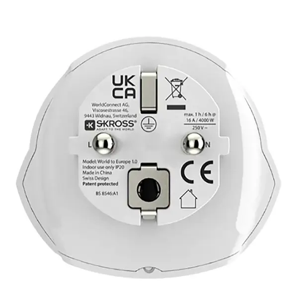 Skross SKR1500211EC utazó adapter, Világról - Európába, 2 és 3 pólusú eszközökhöz, több mint 220 úti célból – 4. kép