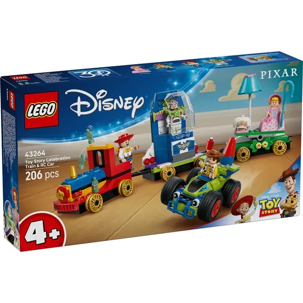 LEGO® | Disney és Pixar Toy Story ünnepi vonat és RC versenyautó, építőjáték-készlet 43264