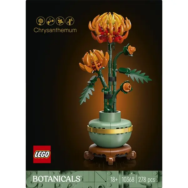 LEGO® Botanicals Krizantém virágdekorációs építőszett 10368 – 3. kép