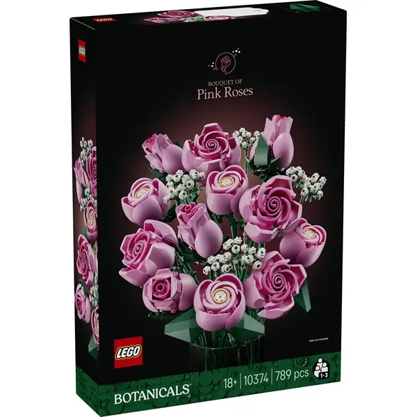 LEGO® Botanicals Rózsaszín rózsacsokor, dekoratív virágok 10374 – 2. kép