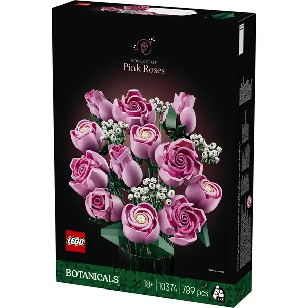 LEGO® Botanicals Rózsaszín rózsacsokor, dekoratív virágok 10374 – 3. kép