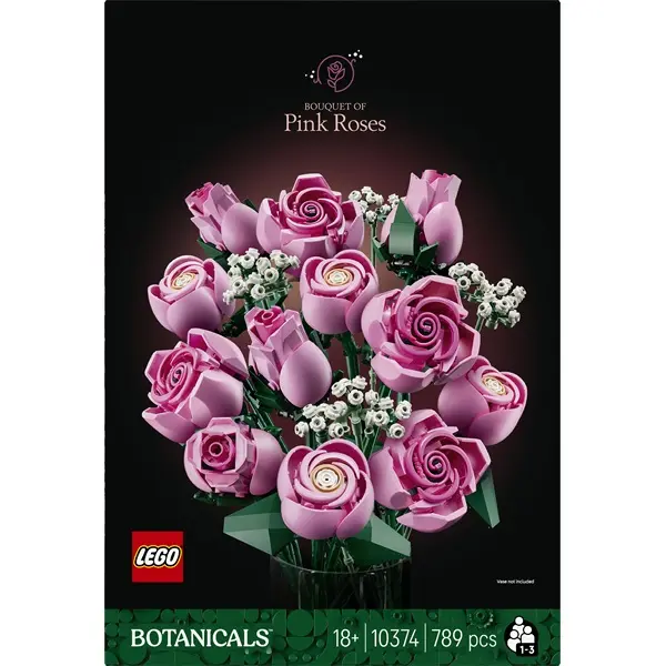 LEGO® Botanicals Rózsaszín rózsacsokor, dekoratív virágok 10374 – 4. kép